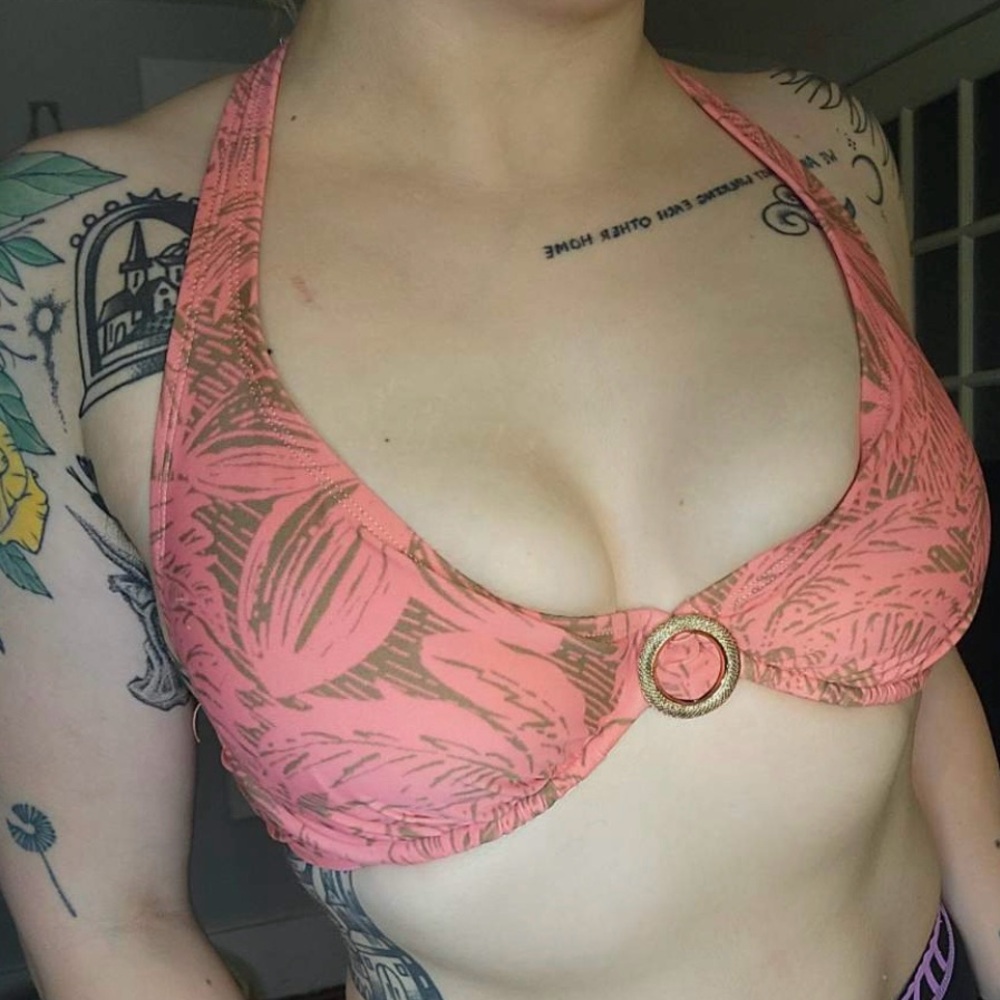 Tropical Coral Bikini Top